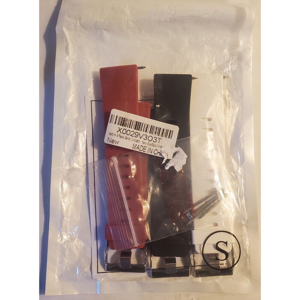 Neitooh Set of 3 Wristwatch Bands Multicolor Fitbit Compatible White, Red, Black